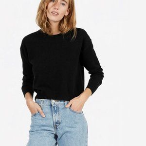 Everlane The Cashmere Crew Black Crewneck Sweater Pullover Size S